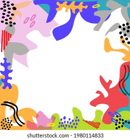 Vector card frame border, abstract Natural shape, wallpaper, card fame border