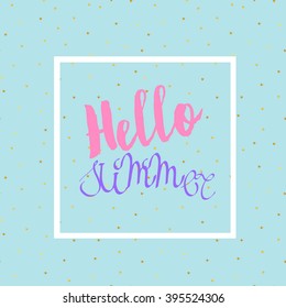 vector card with frame and golden stars confetti background. you can change the background color to your