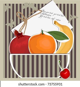 Vector card with fruits