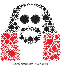 vector card game poker face man