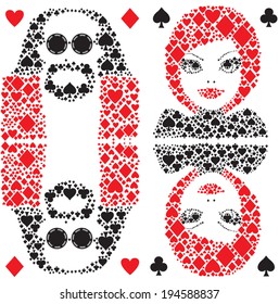 vector card game poker face