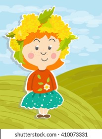 Vector card with girl for your design