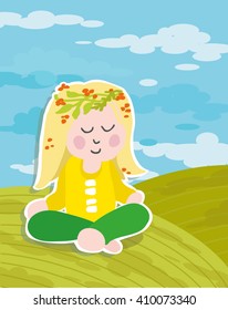 Vector card with girl for your design
