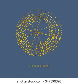 vector card with gold mosaic sparkle round symbol