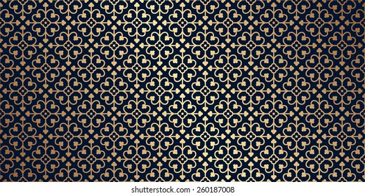 Vector card with a gold pattern. Design elements in a gothic style. Perfect for greetings, invitations and announcements. Vector file 