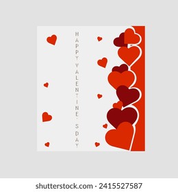 vector card with golden letters happy valentine's day with red hearts png