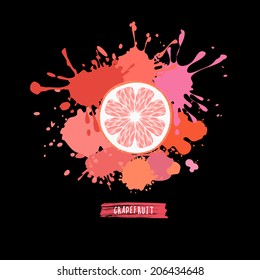 vector card with grapefruit