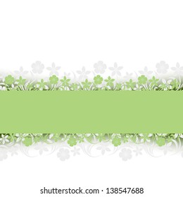 Vector card with green floral pattern.
