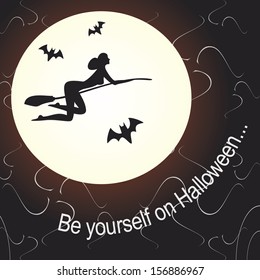 vector card for Halloween