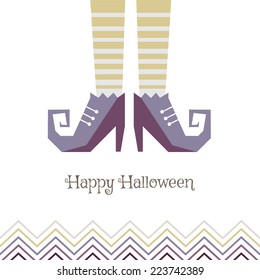 Vector card for Halloween. Boots sorceress. Can be used for flyers, for the banner or postcard.