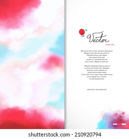 Vector card. Hand drawing with colored spots and blotches. Place for your text.
