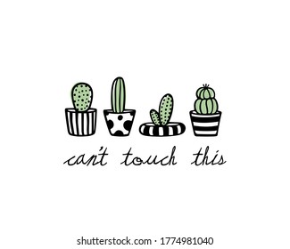 Cactus Vector Illustrations Hand Drawn Outline Stock Vector (Royalty ...