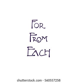 Vector card with hand drawn catchwords made with pen and ink. Art nouveau lettering, beautiful design elements.