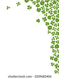 Vector card with hand drawn clover leaves.  Beautiful drawing, perfect for Saint Patrick's Day celebration