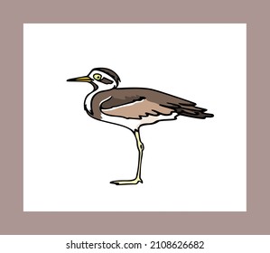 Vektorkarte mit handgezeichnet niedlichem Knie aus Cartoon. Tintenzeichnung, schnelle Skizze. Schöne Elemente der Tiergestaltung.