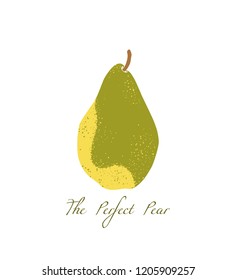 Vector card with hand drawn dotted pear. Beautiful food design elements. Ink drawing