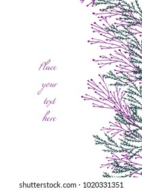 Tarjeta vectorial con elementos florales dibujados a mano. Hermosos elementos de diseño floral, perfectos para anuncios de bodas e invitaciones