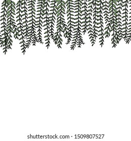 Vector card with hand drawn graceful fern leaves. beautiful floral design elements.