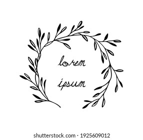 Vector Collection Hand Drawn Floral Wreath Stock Vector (Royalty Free ...