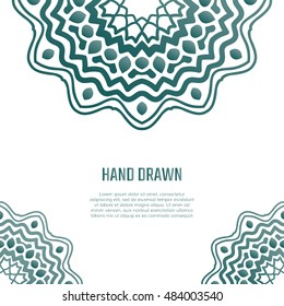 Vector card with hand drawn mandalas.