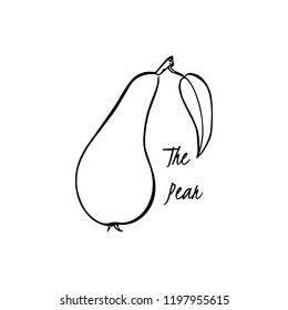 Vector card with hand drawn pear. Beautiful food design elements. Ink drawing