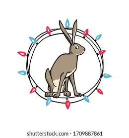 Tarjeta vectorial con dulce extraído a mano sentado en un jardín festivo. Elementos de diseño perfectos, bella ilustración animal, dibujo de tinta