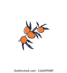 Vector card with hand drawn textured peach tree branch. Ink drawing, graphic style, beautiful design elements