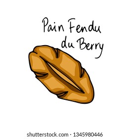 Vector card with hand drawn traditional regional French bread. Ink drawing, graphic style. Beautiful food design elements.