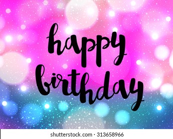 Vector Card Happy Birthday On Blurred Stock Vector (Royalty Free ...