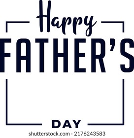 vector for card, happy father's day written in black
