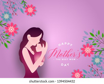 Vector card for happy mother's day with beautiful element and typography