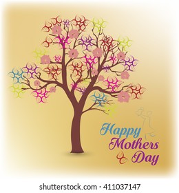 Vector card for happy mother's day with beautiful element and typography
