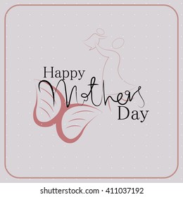 Vector card for happy mother's day with beautiful element and typography