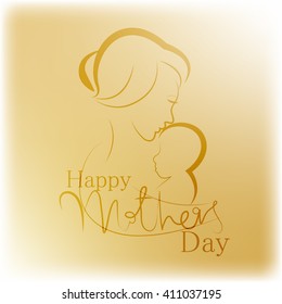 Vector card for happy mother's day with beautiful element and typography