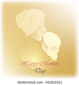 Vector card for happy mother's day with beautiful element and typography