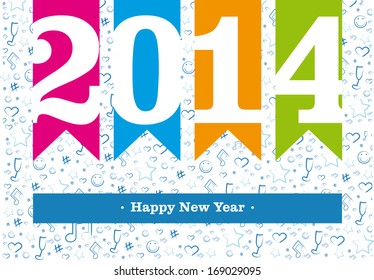 Vector Card happy new year 2014