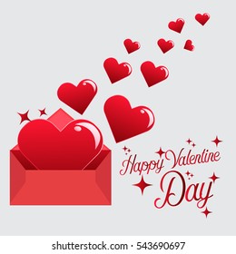 Vector card Happy Valentine Day Send Heart