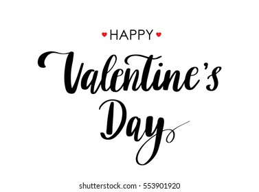 Tarjeta vectorial feliz Día de San Valentín. Leyendo cita negra sobre fondo blanco. Fragmento de caligrafía para el feriado del 14 de febrero