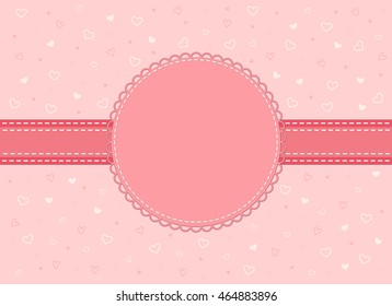 Vector card with hearts in red color