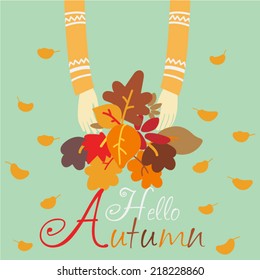 Vector card - Hello Autumn