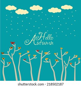 Vector card - Hello Autumn 