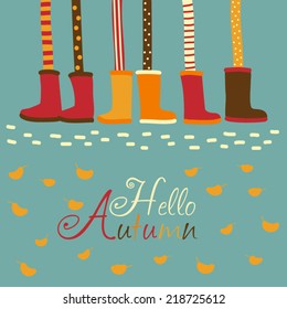 Vector card - Hello Autumn