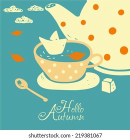 Vector card - Hello Autumn