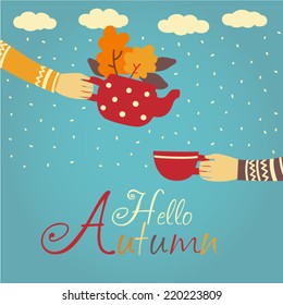 Vector card - Hello Autumn