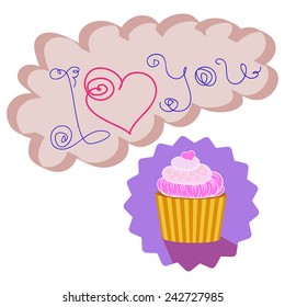 vector card "I love you"