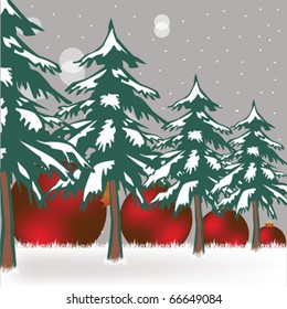 vector card illustration with tree end globe