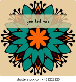 Vector card with illustrations of flower. For nature lovers. The theme of the summer and autumn. It can be used for packaging, invitations, postcard holiday, fabrics and textiles, etc.