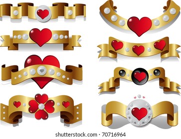 vector card with image of hearts in several sizes