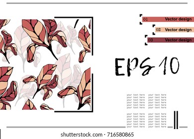 vector card with the image of irises. band. can be used in the design of websites, postcards, etc.