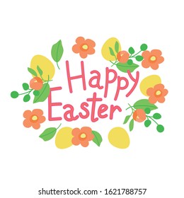 Vector card with the inscription "Happy Easter".